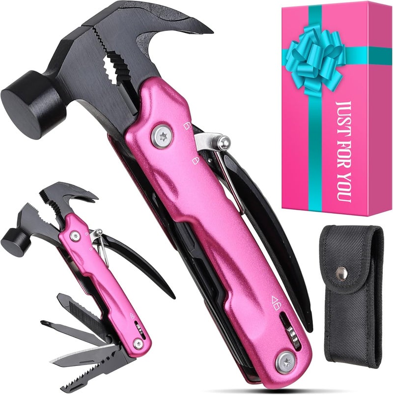 WILLUCK Stocking Stuffers for Women - Gifts for Women Mom Wife, Birthday Gifts for Woman - P'ink Gift for Mom, Sister - Christmas Mothers Day Womens Gift from Daughter Son, Multitool Hammer for Daily Life - Image 1
